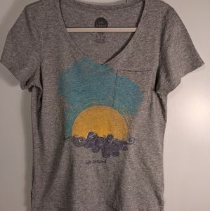 Life is Good Tee with pocket.